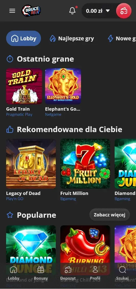 aplikacja mobilna bruce bet casino