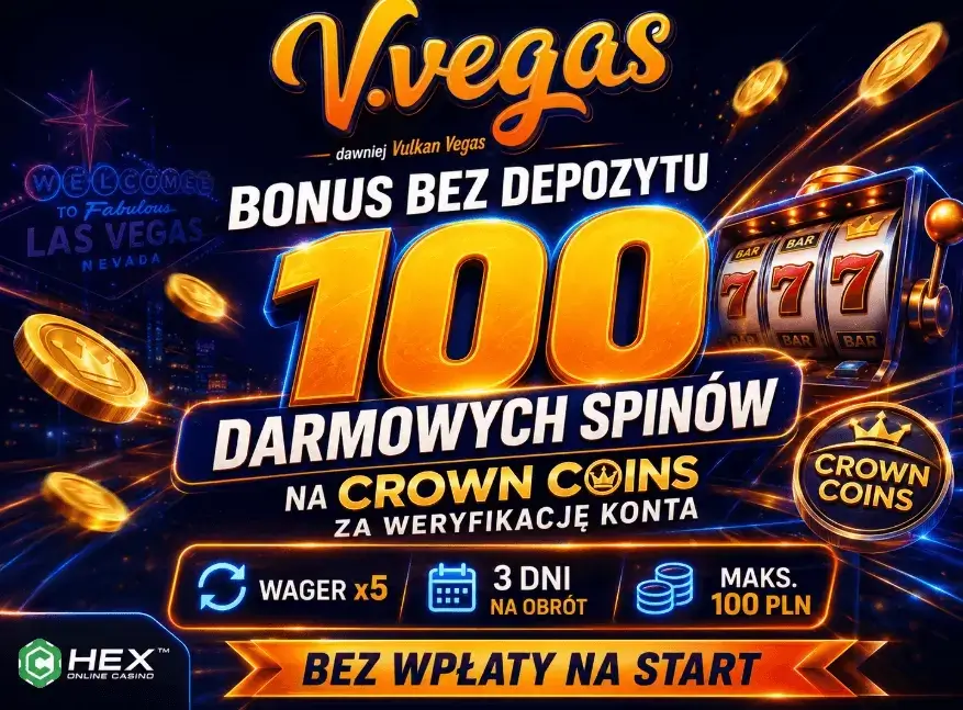 Bonus bez depozytu w V.Vegas, dawniej Vulkan Vegas – 100 darmowych spinów
