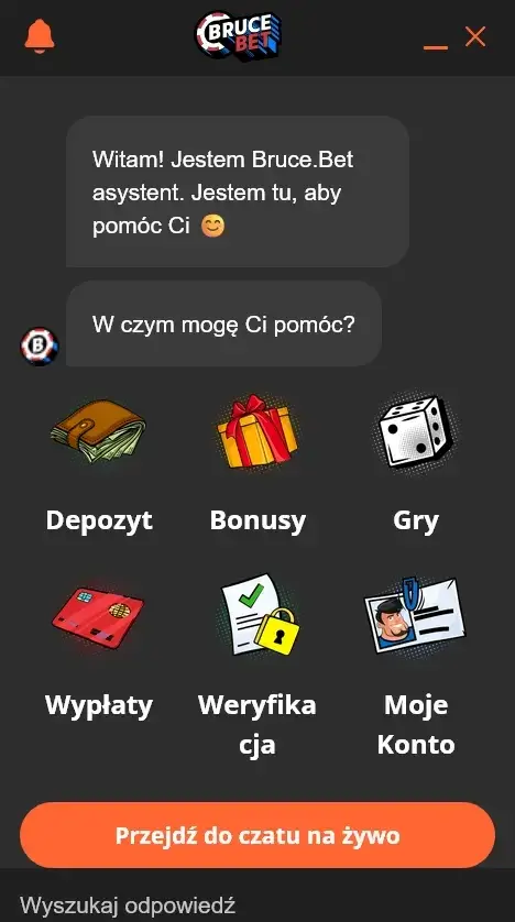 centrum pomocy i asystent bruce bet casino
