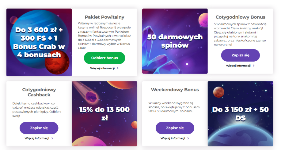 Alf Casino Bonus powitalny