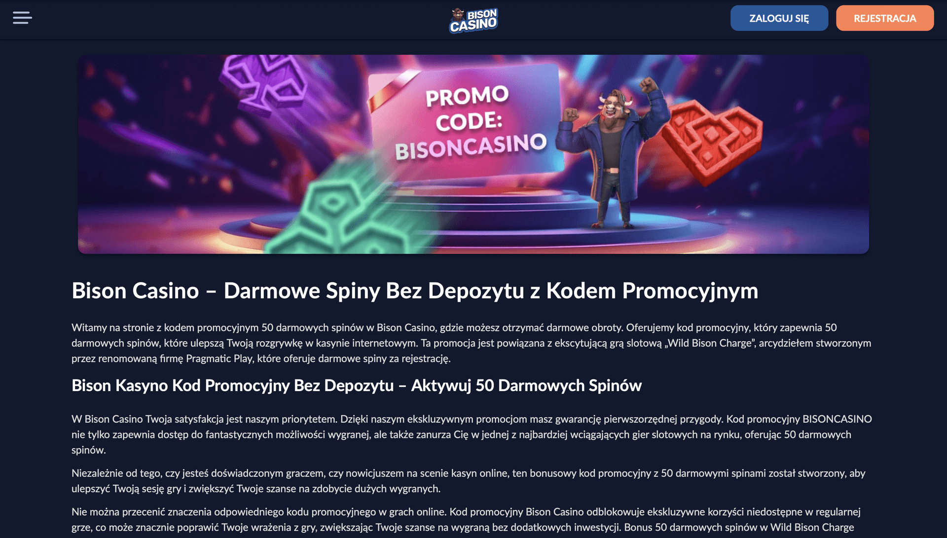 Bison Casino Bonus Poland