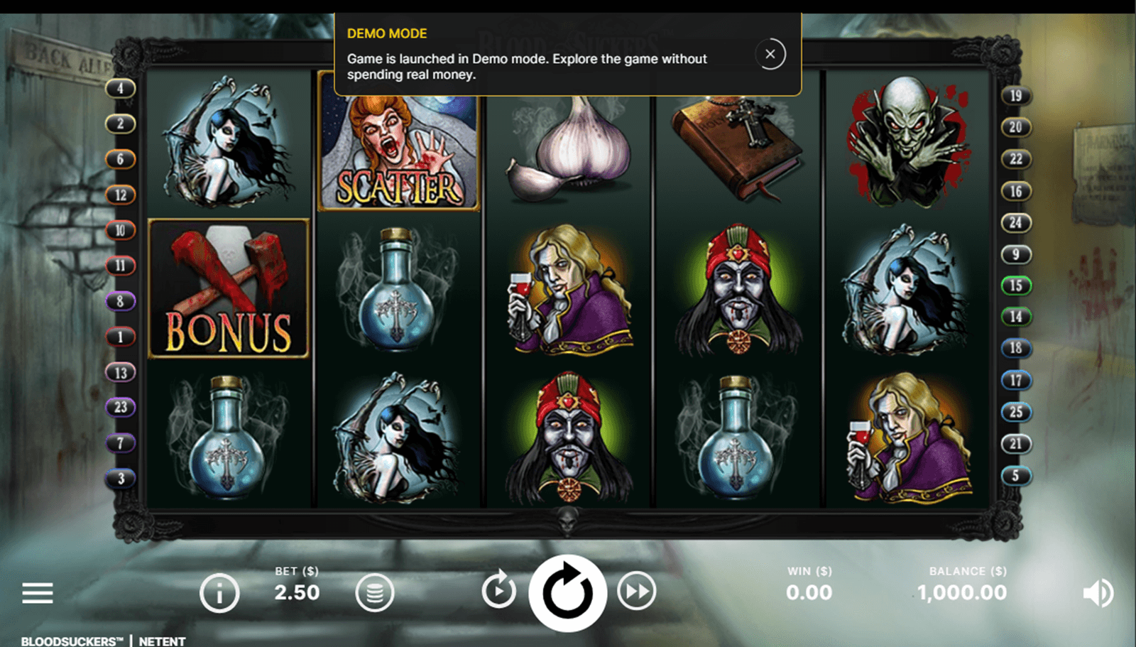Blood Suckers slot screenshot