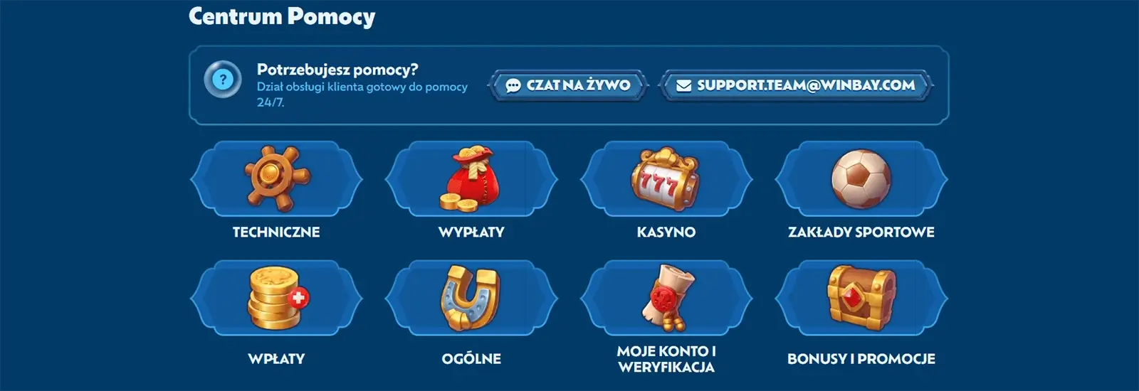 Centrum obslugi klienta kasyna WinBay