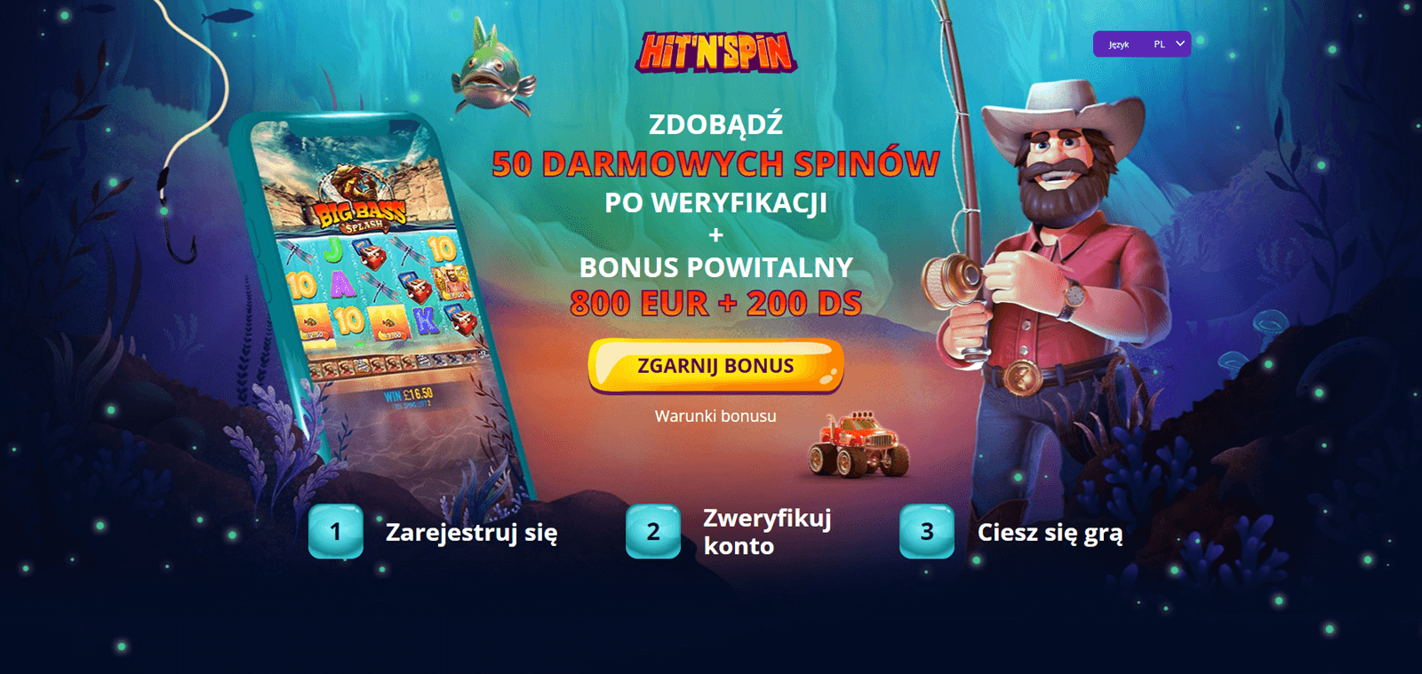 HitnSpin Bonus Bez Depozytu screenshot