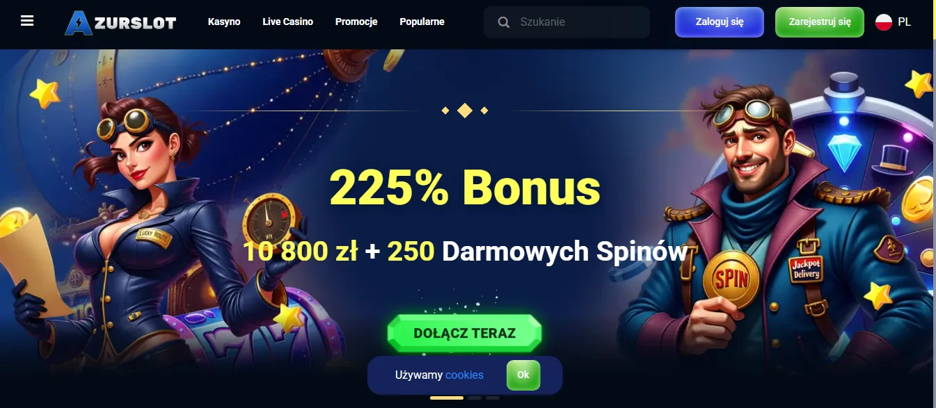 Azurslot Casino Homepage