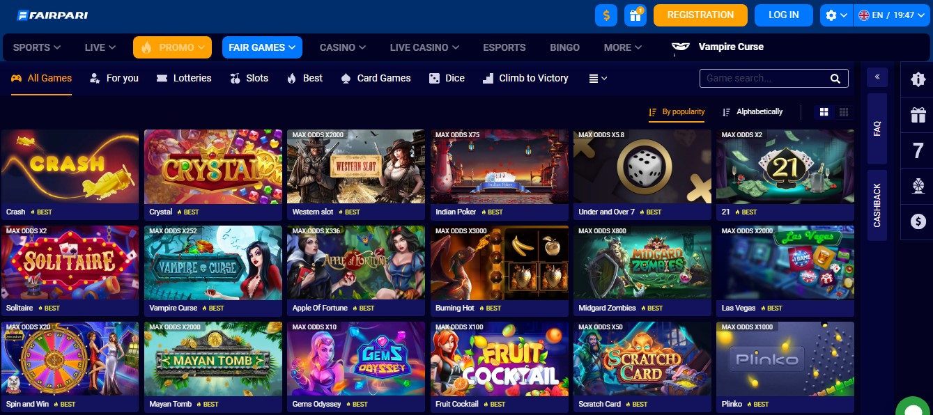 fairpari casino games