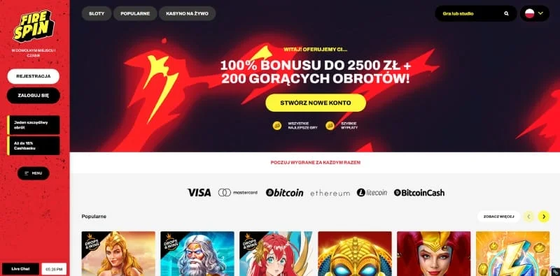 Firespin Casino Homepage