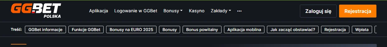 GGBet Casino Header