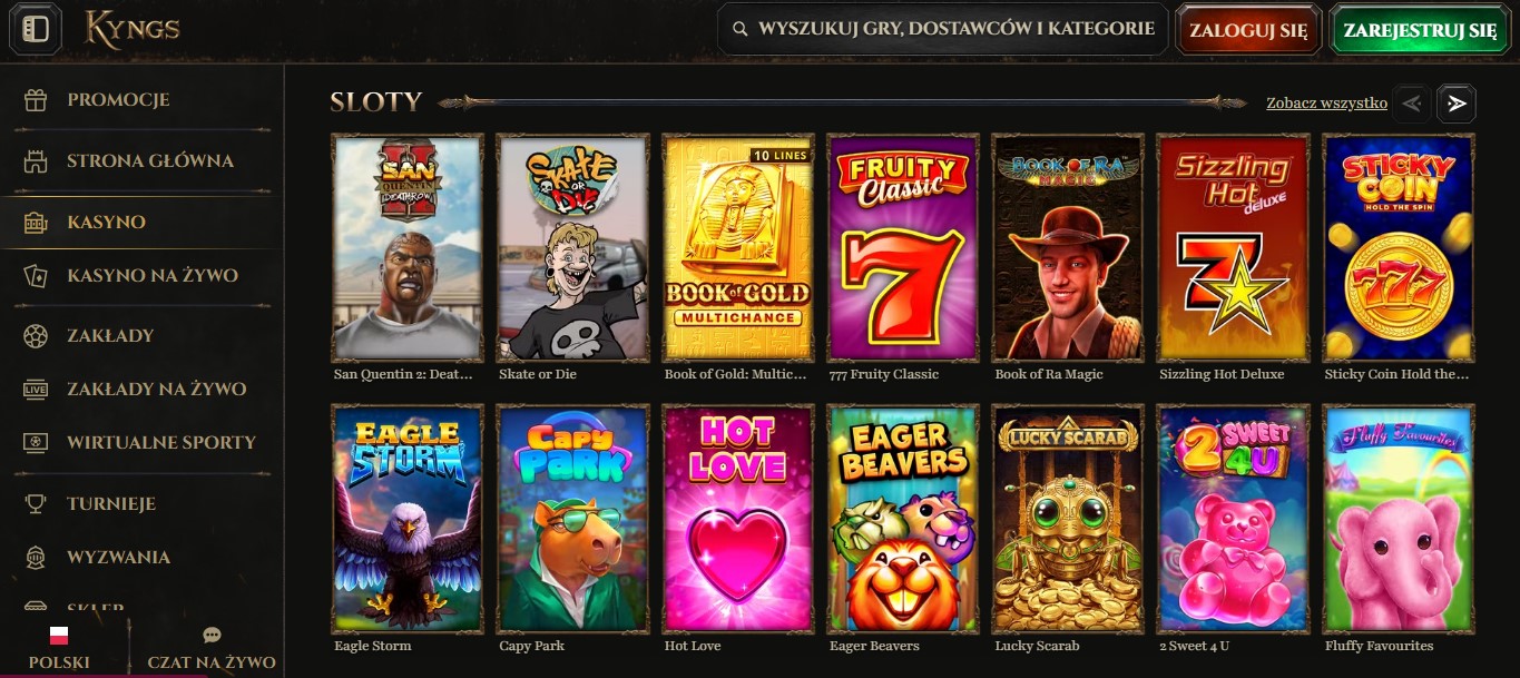 kyngs casino games