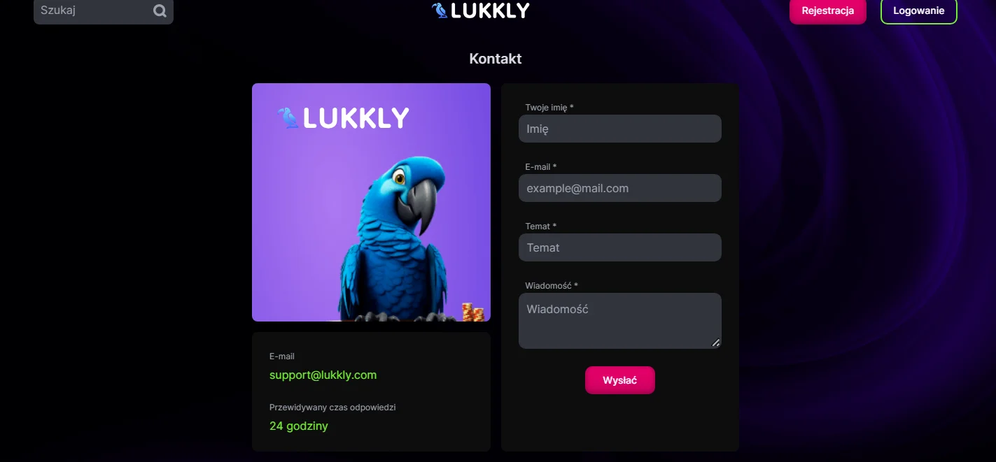 Lukky Casino Contact Form