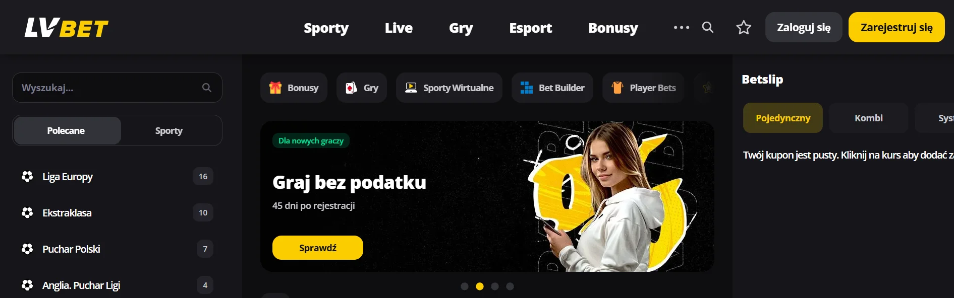 LVbet Casino Homepage Poland