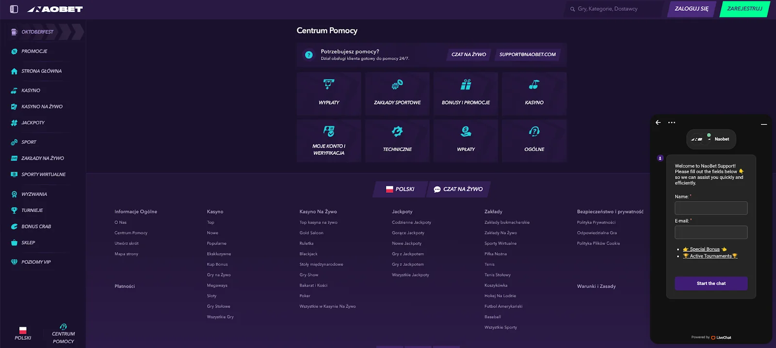 Naobet Casino Help Centre Poland