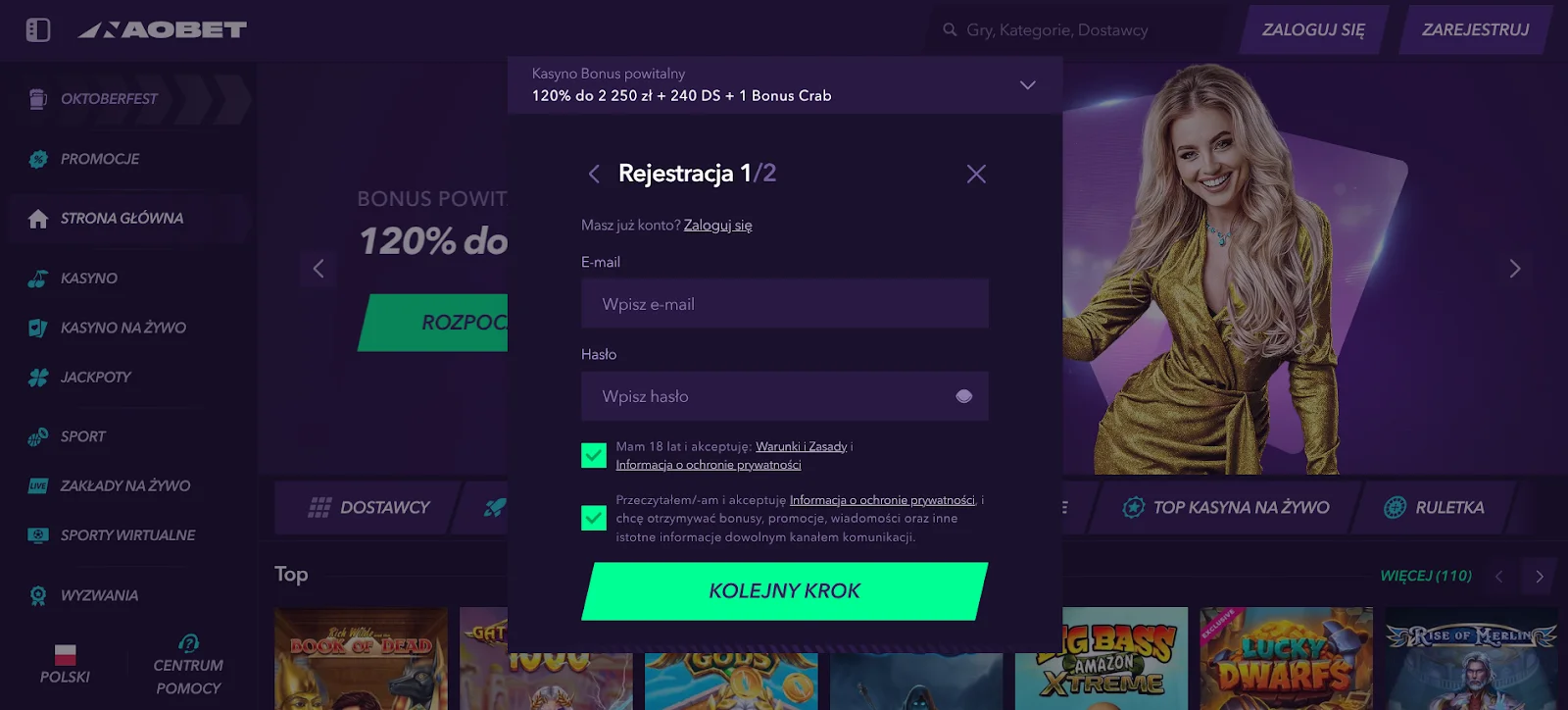 Naobet Casino Registration Form Poland