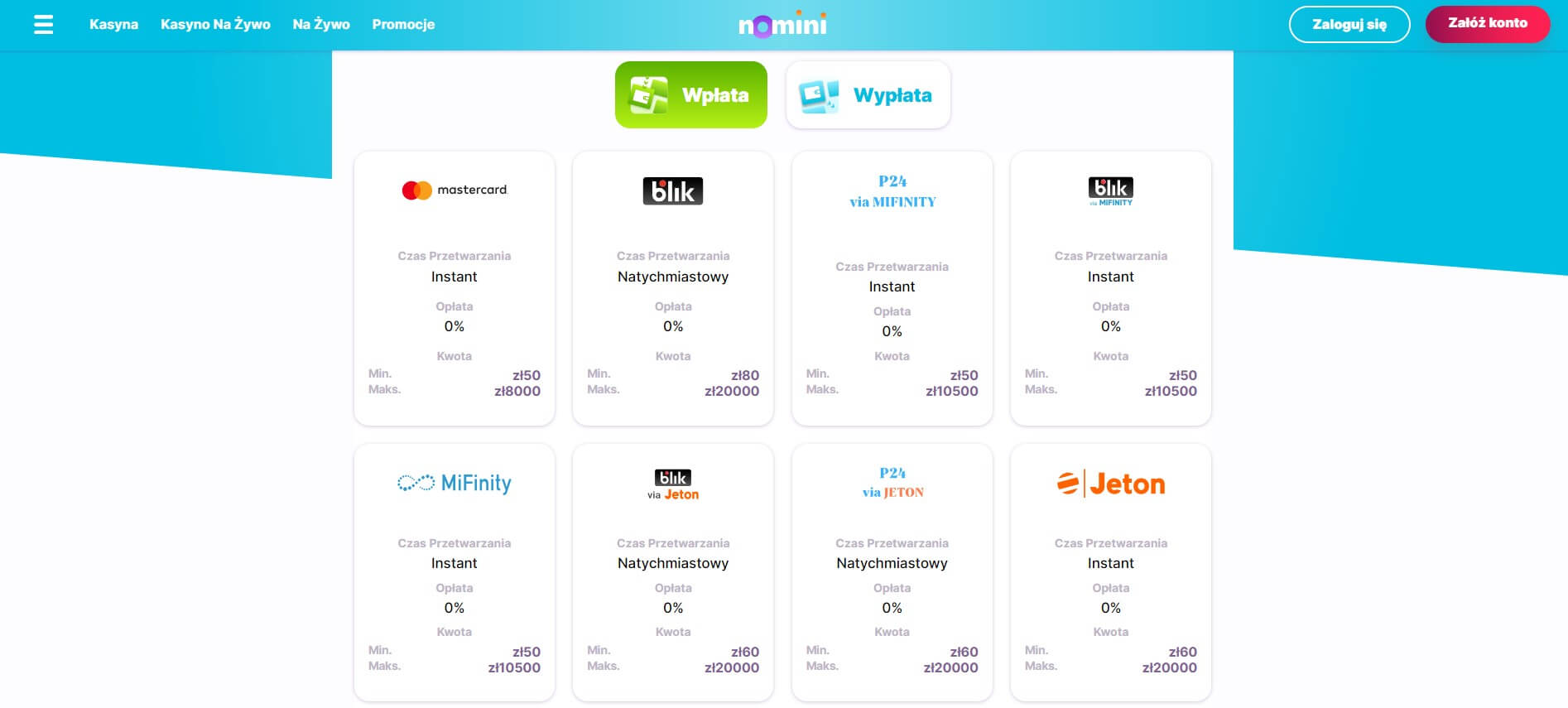 Płatność Mifinity w Nomini screenshot
