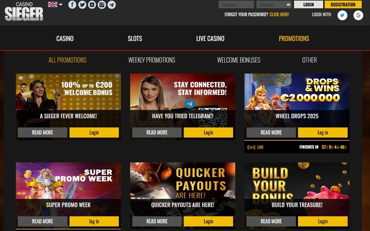 Sieger Casino Promotions