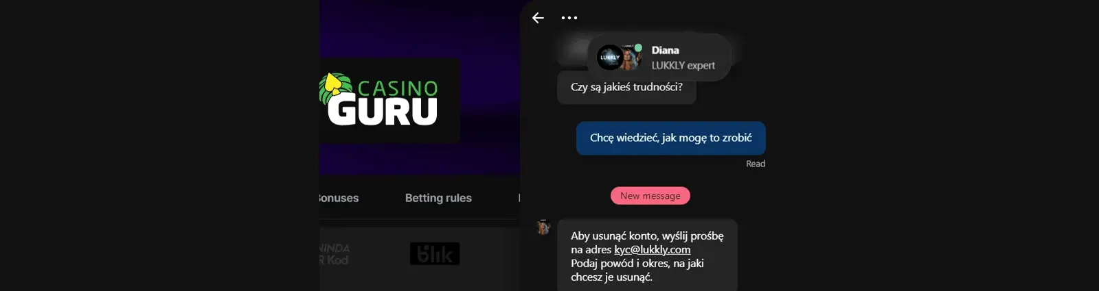 Jak usunac konto w kasynie Lukkly