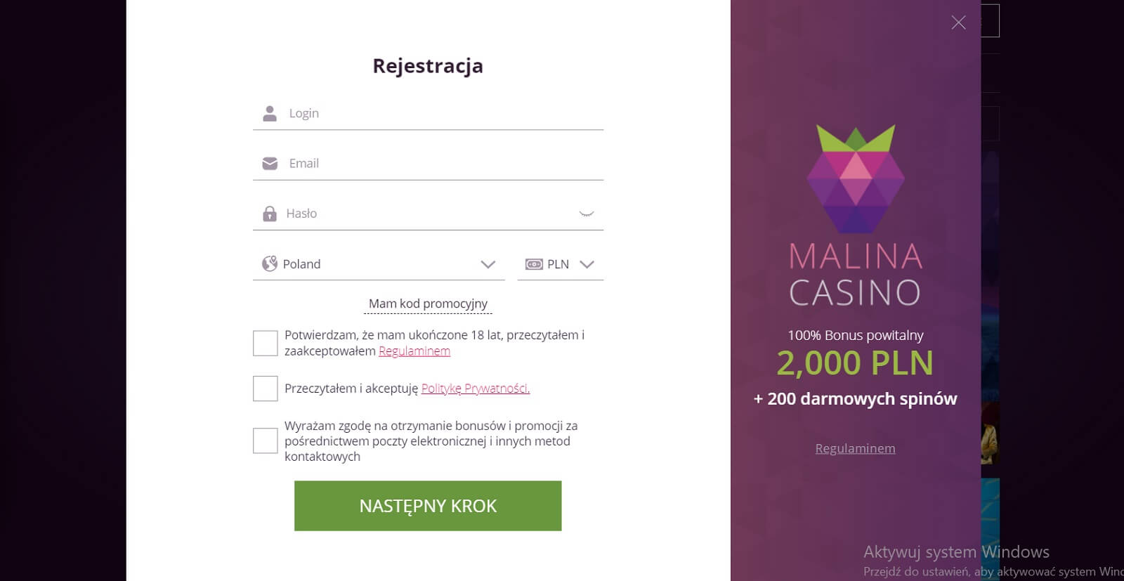 Malina Casino ᐉ Recenzja, Gry, Opinie i Bonusy