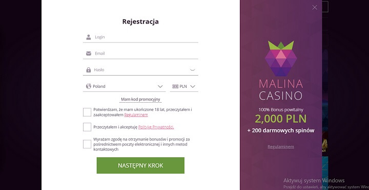 Malina Casino ᐉ Recenzja, Gry, Opinie i Bonusy