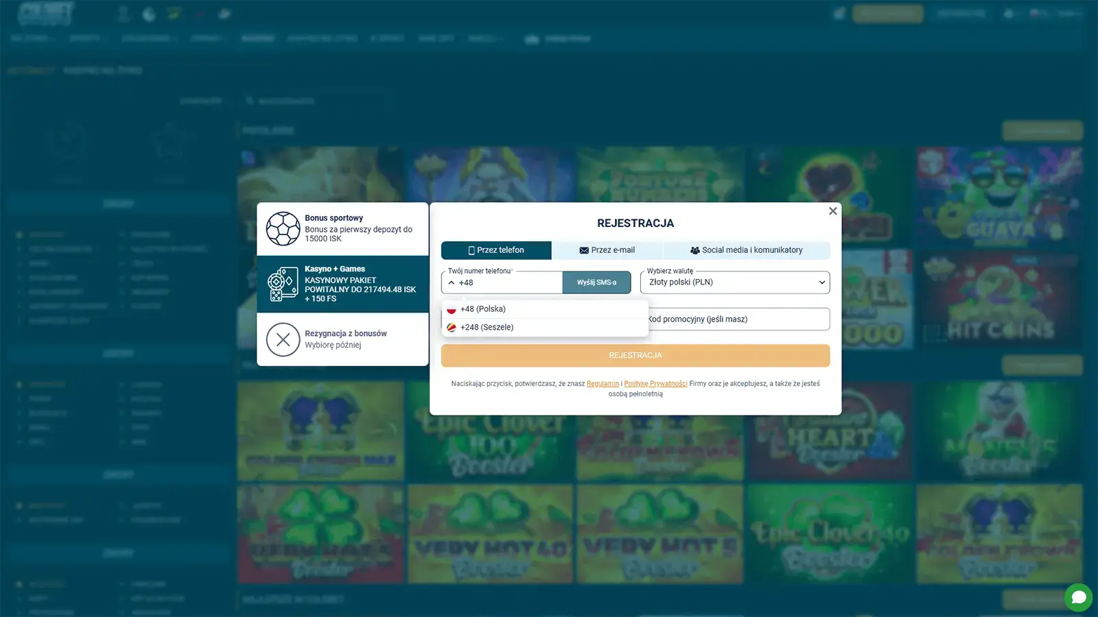 Proces rejestracji w kasynie Coldbet