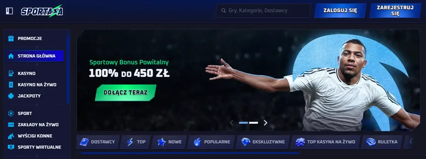 Sportaza Casino Homepage