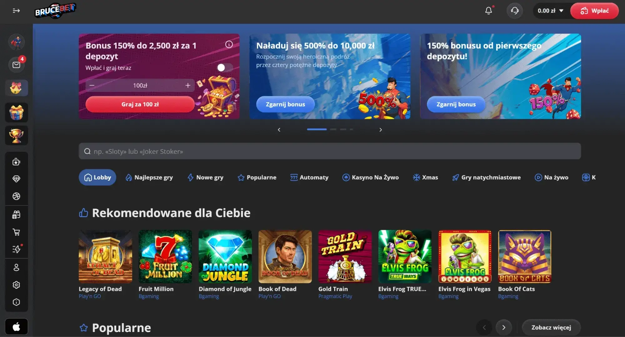 strona glowna bruce bet casino z ofertami