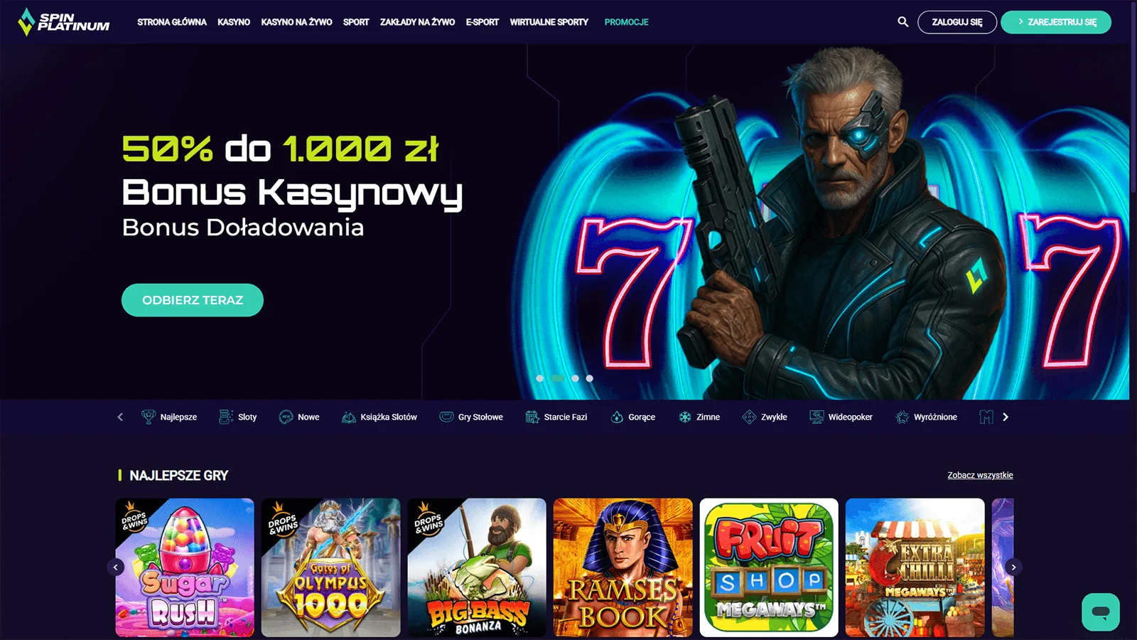 Strona glowna kasyna SpinPlatinum w Polsce