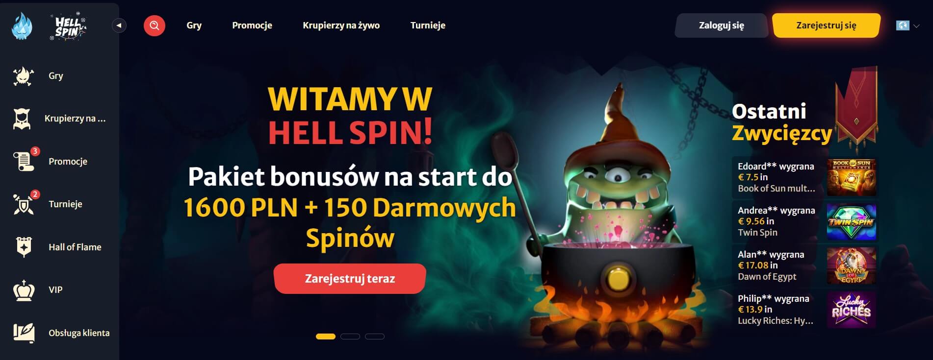 hellspin  oferta powitalna screenshot